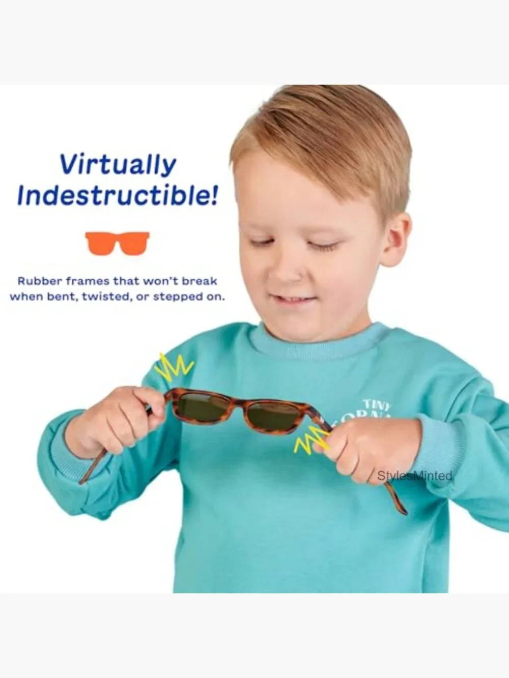 Kids Navigators Sunglasses UV400 Shatterproof Flexible Rubber